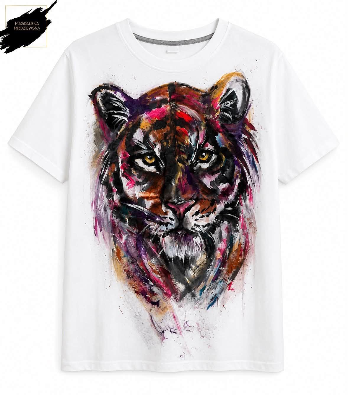 Koszulka oversize unisex FUSIA TIGER 0