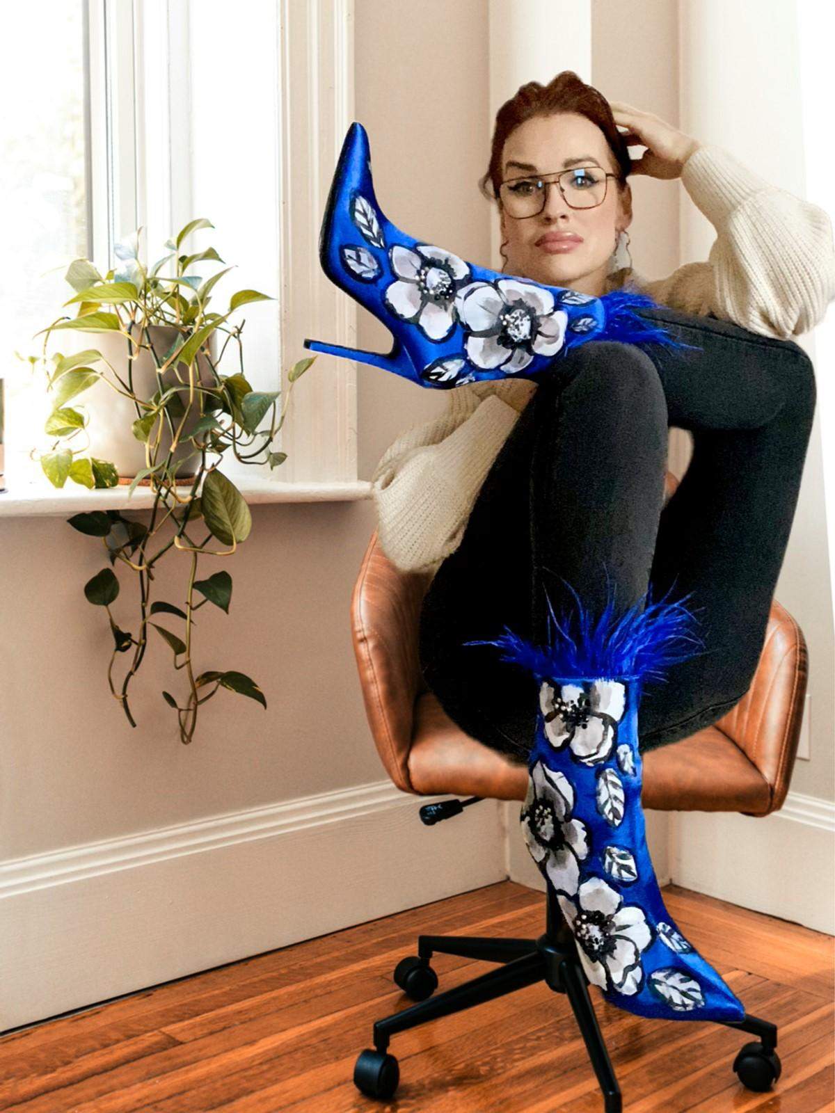 Ukwiecone botki 39 6