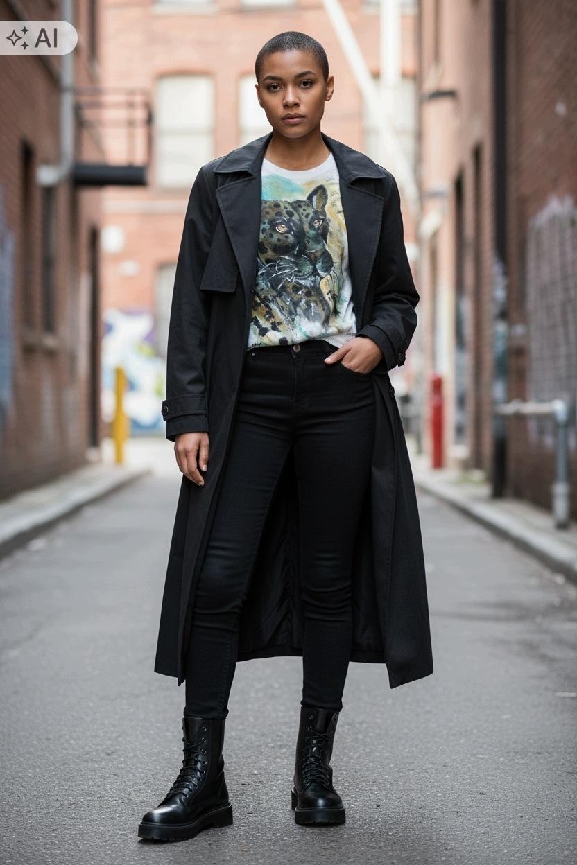 Koszulka oversize BLACK PANTHER 0