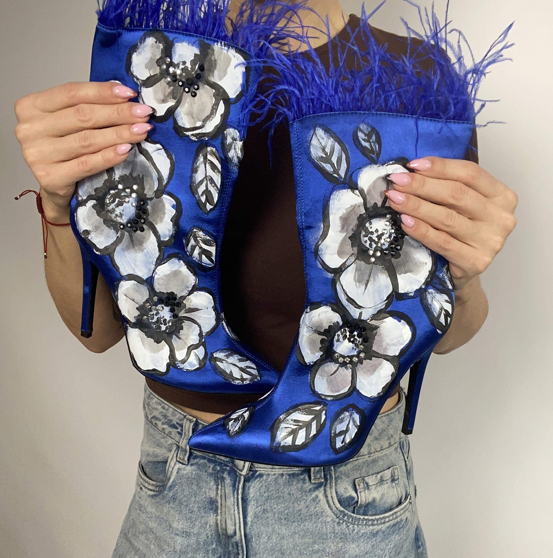 Ukwiecone botki 39 1